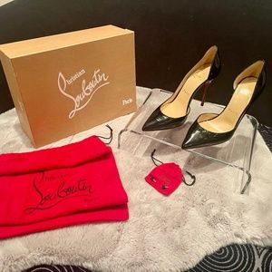 Christian Louboutin Size 35 Iriza Half d'Orsay Pumps; Sole Guards; 100mm heel